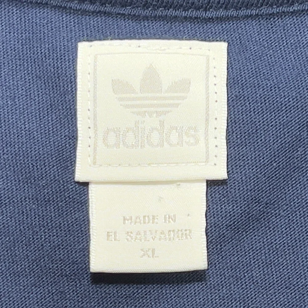 VTG Adidas T-Shirt Men XL Navy I Love Barcelona Gaudi Trefoil Y2K City Flocked